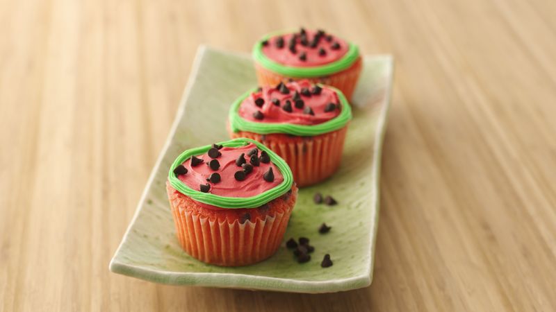 Watermelon Slice Cupcakes