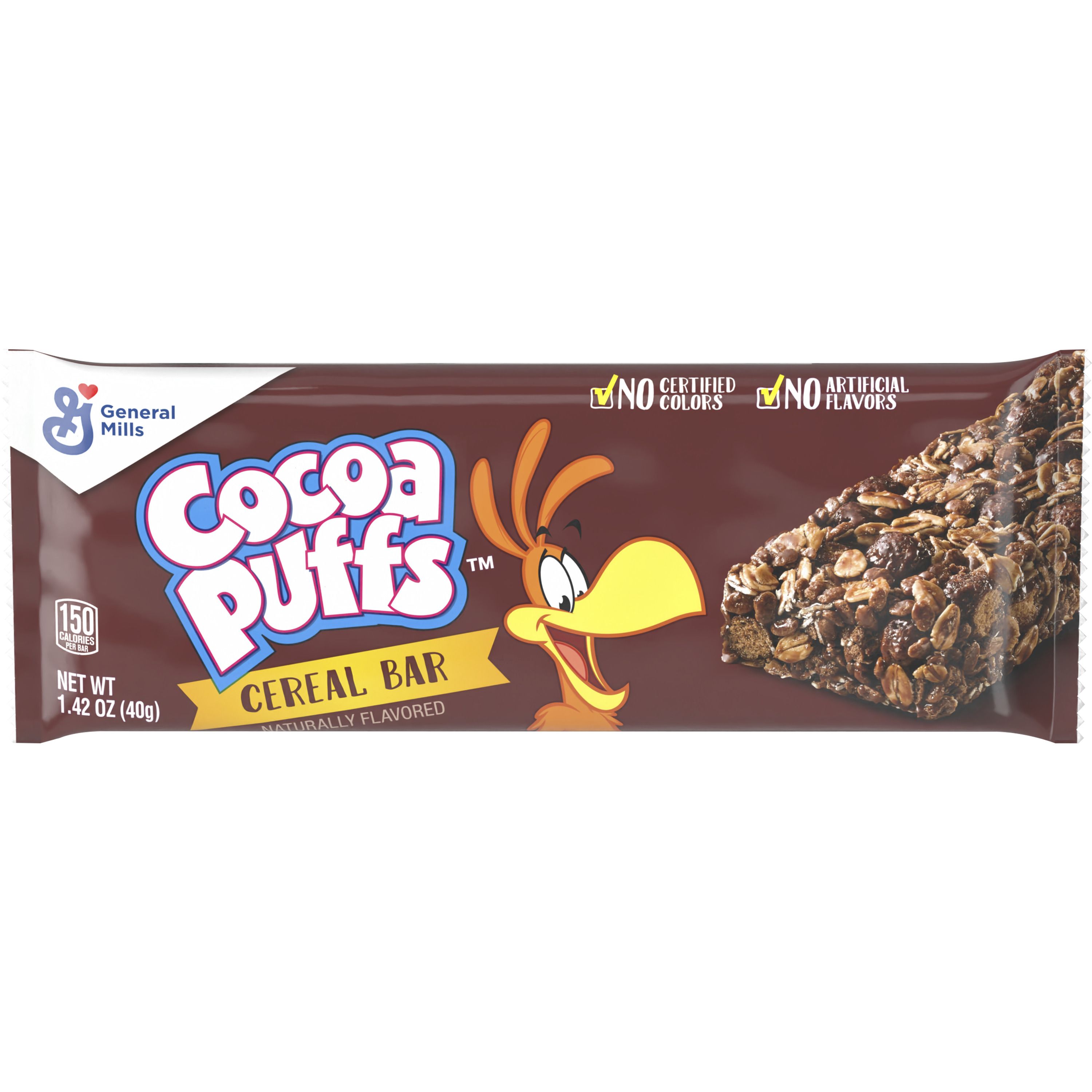 Front - 3D Cocoa Puffs Cereal Bar Single Serve Pouch 96/1.42 OZ