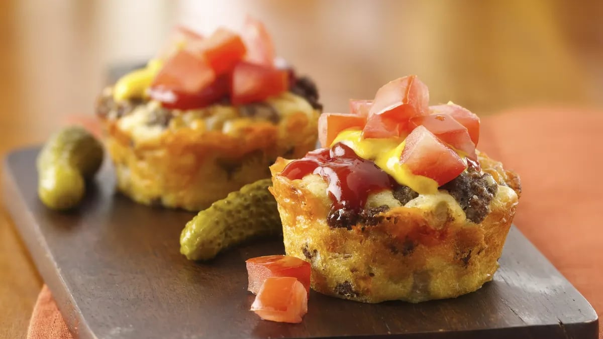 Impossibly Easy Mini Cheeseburger Pies