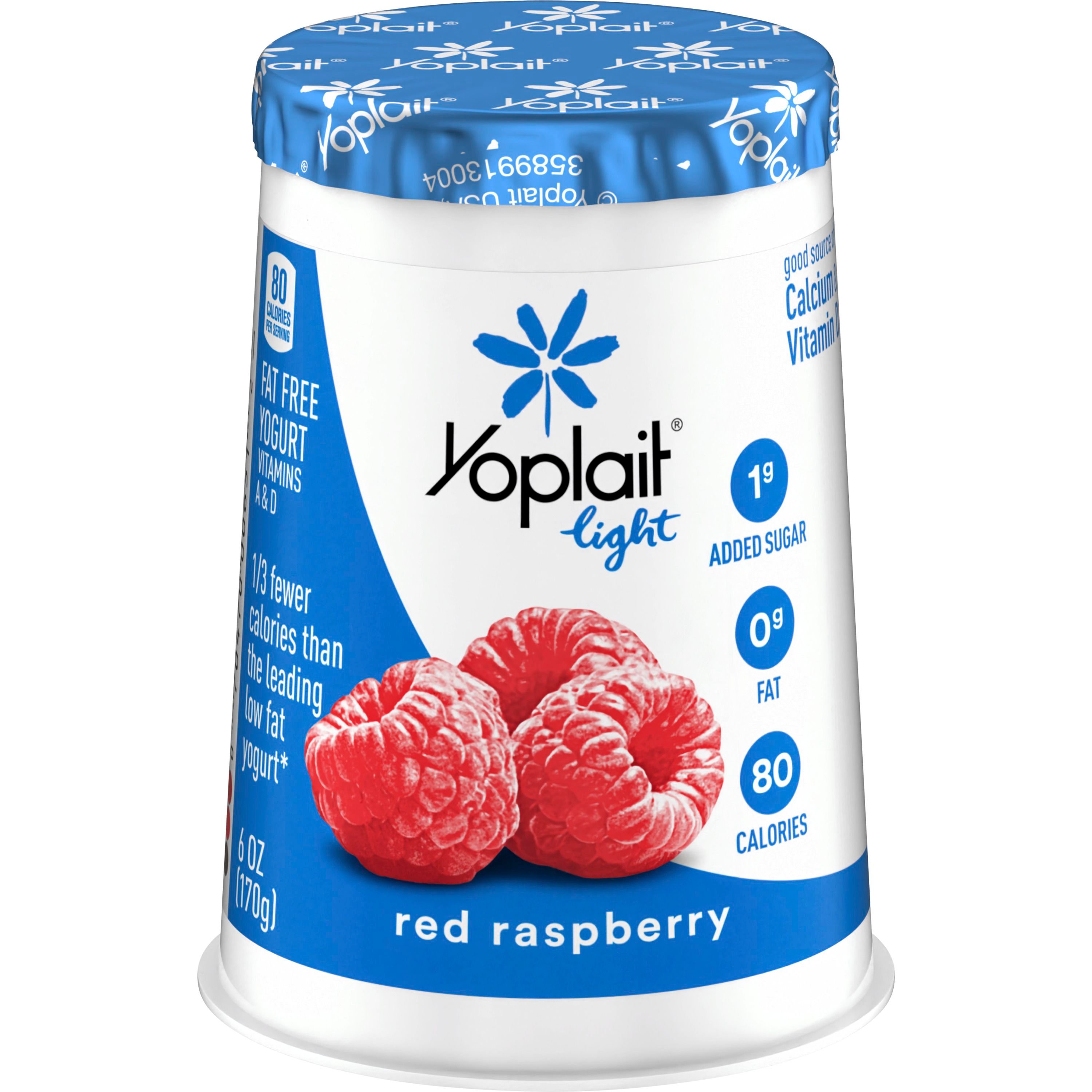 Front - 3D Yoplait(R) Light Yogurt Single Serve Cup Red Raspberry (12 ct) 6 oz