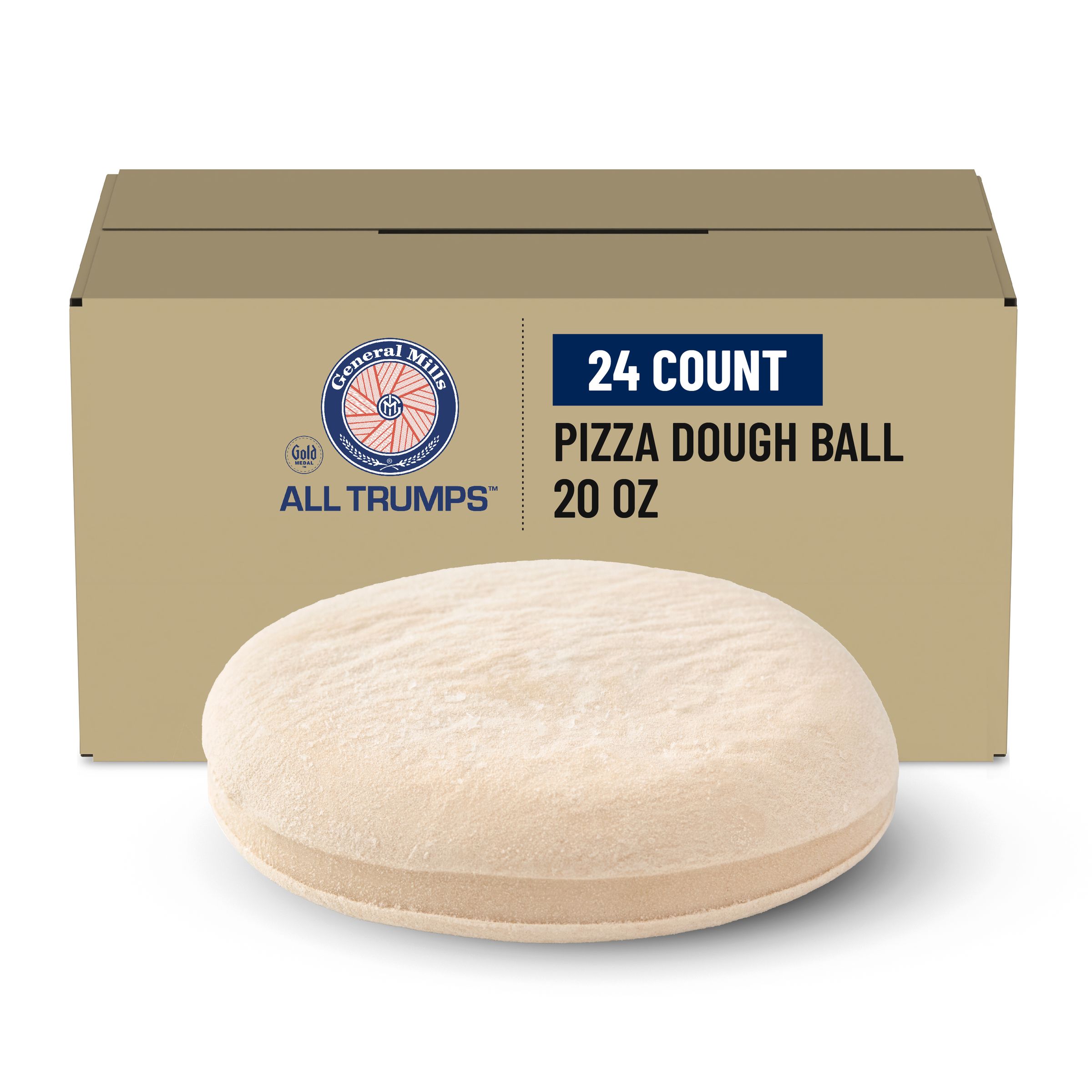  Case Optimized Hero Gold Medal All Trumps Frozen Pizza Dough Ball 24/20 OZ