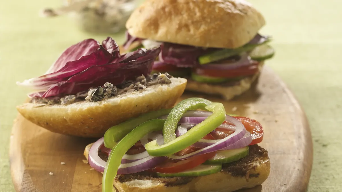 Roasted-Garlic Hummus and Goat Cheese Sandwiches