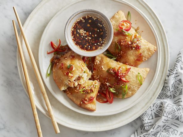 Sweet and Spicy Pork Belly Fried Potstickers