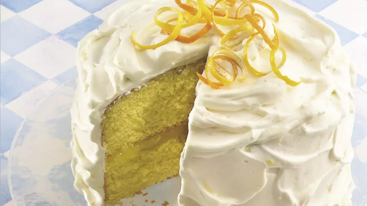 Citrus Cake with Lemon Whipped Cream Frosting