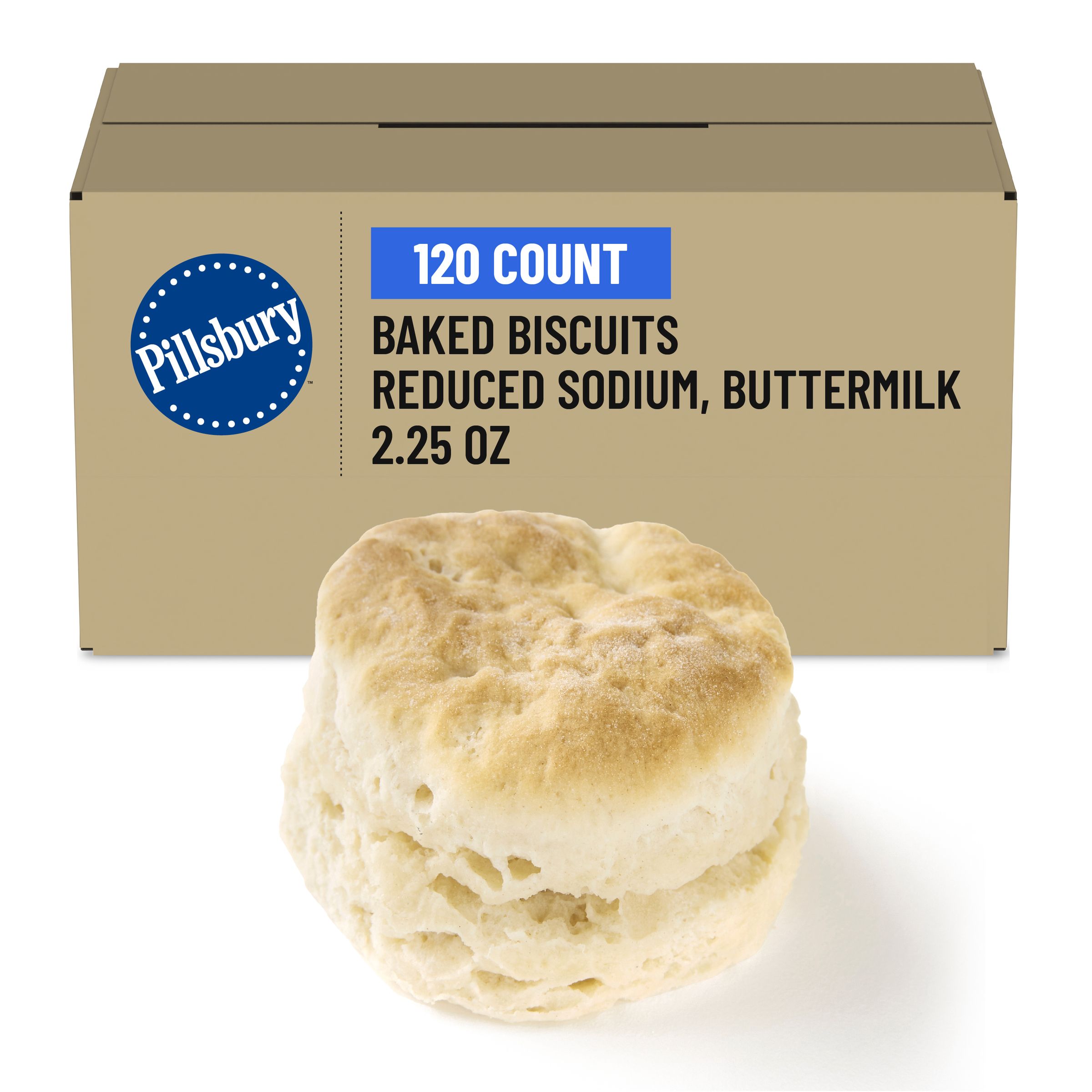  Case Optimized Hero Pillsbury Frozen Baked Biscuits Bulk Buttermilk 120/2.25 OZ