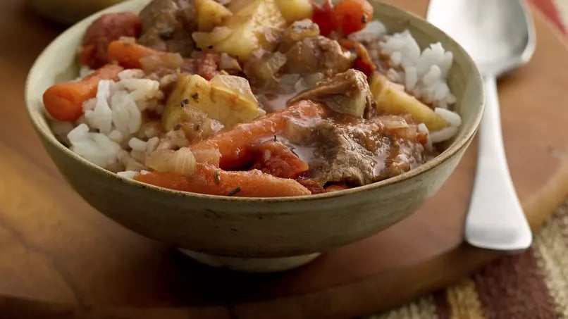 Slow-Cooker Beef Stew with Rice