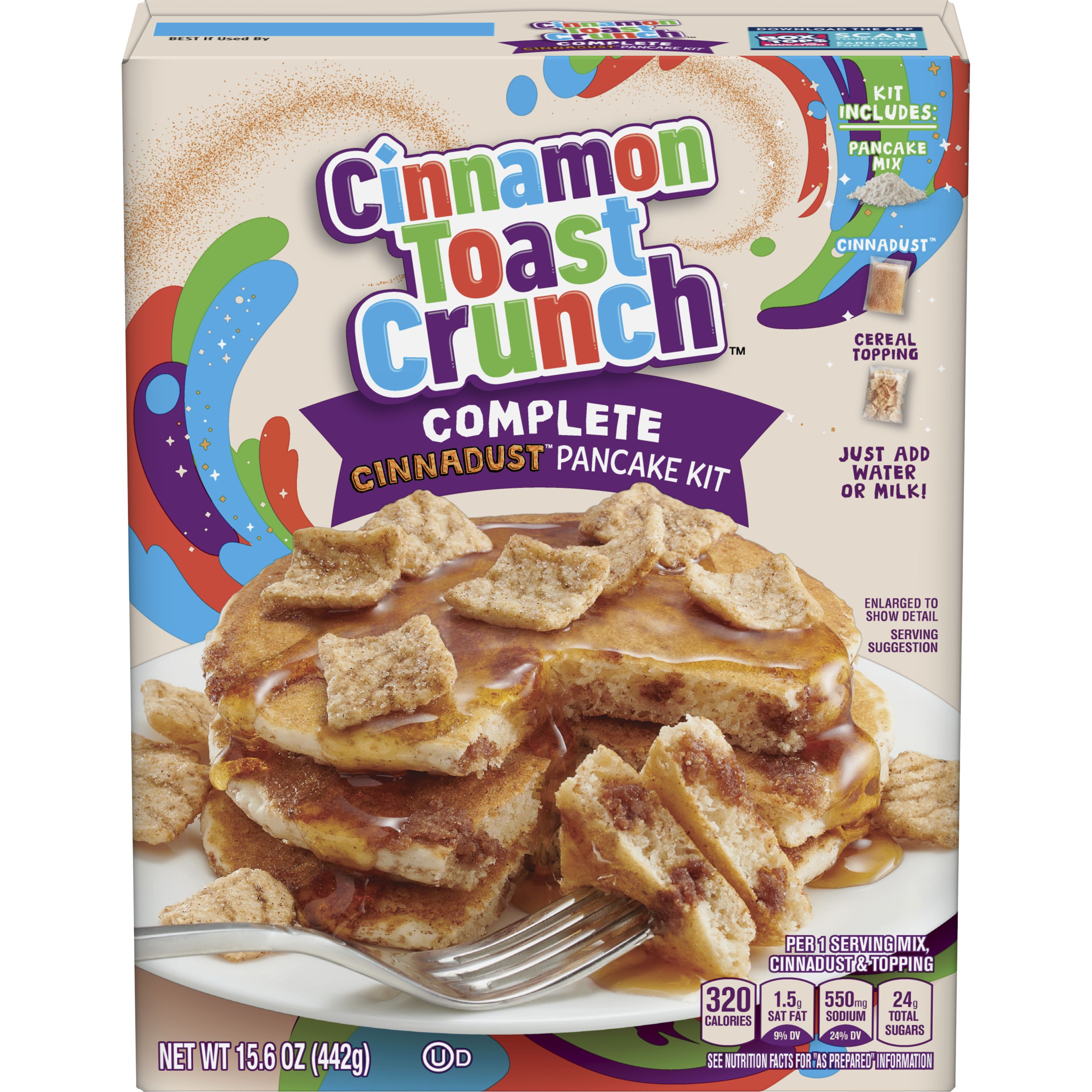 Betty Crocker Cinnamon Toast Crunch Pancake Kit, Baking Mix, 15.6 oz. - Front