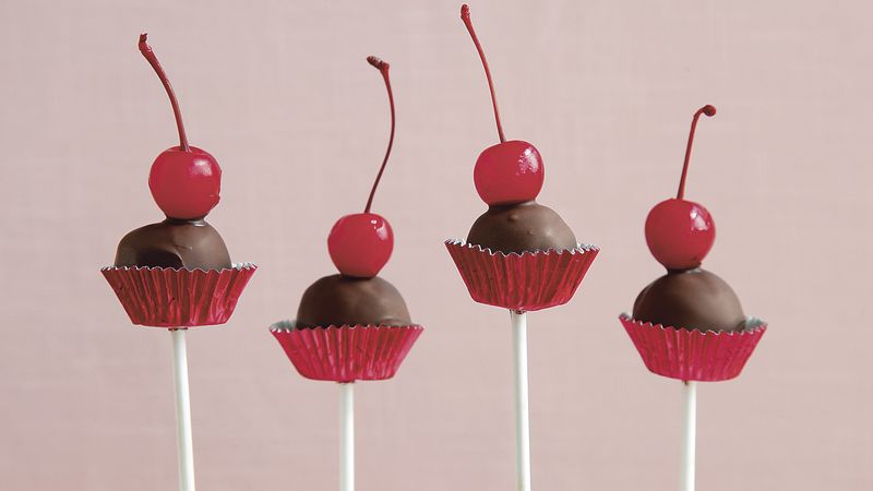 Chocolate-Cherry Truffle Pops
