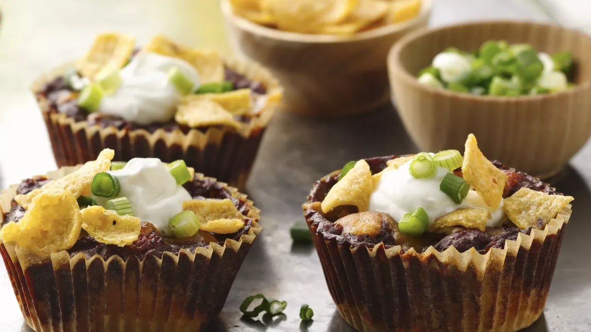 Chili and Cornbread Cupcakes