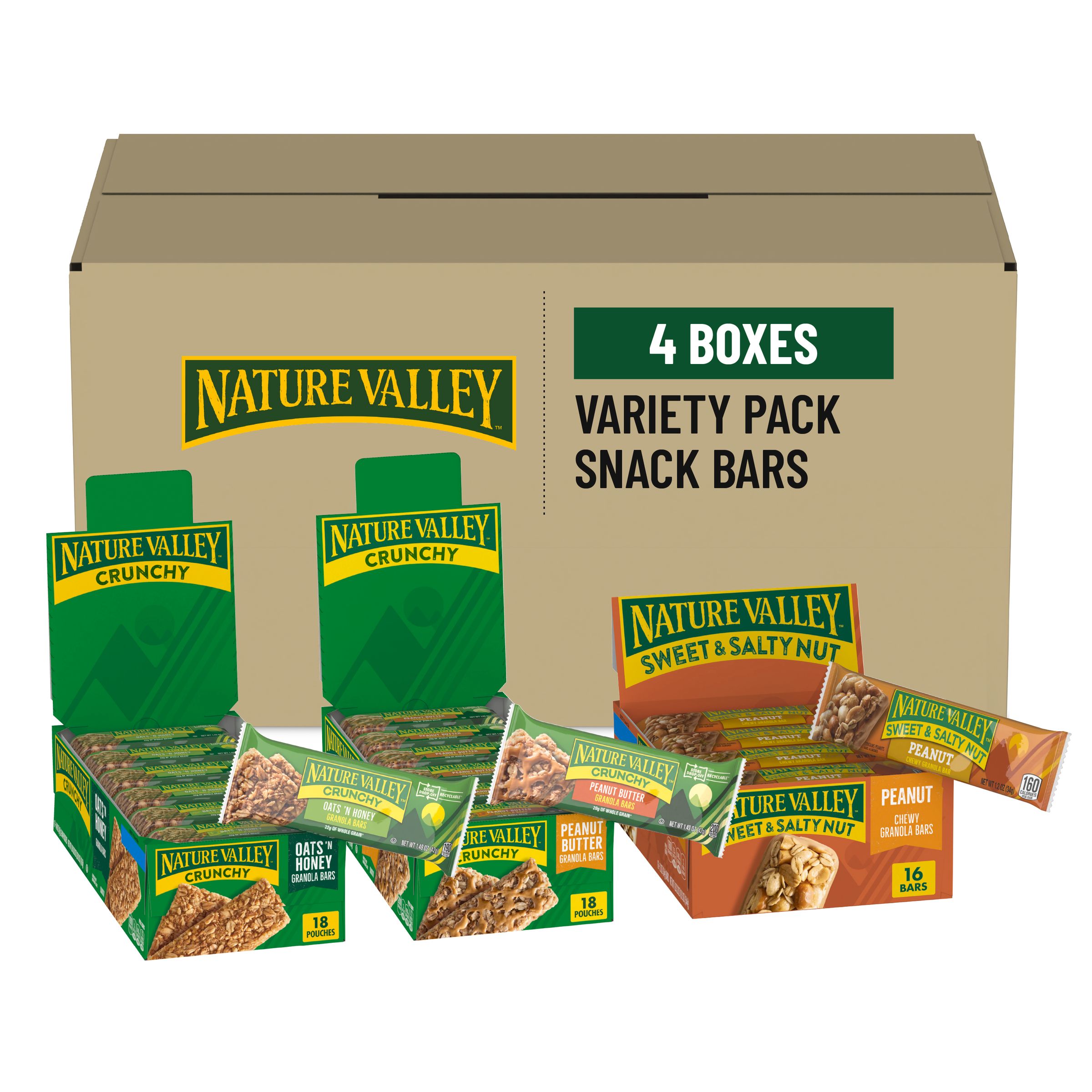 Case Optimized Hero Nature Valley Granola Bars Variety Pack 3 Flavors