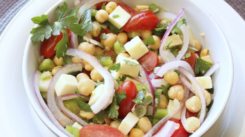 Chick Pea and Provolone Cheese Salad