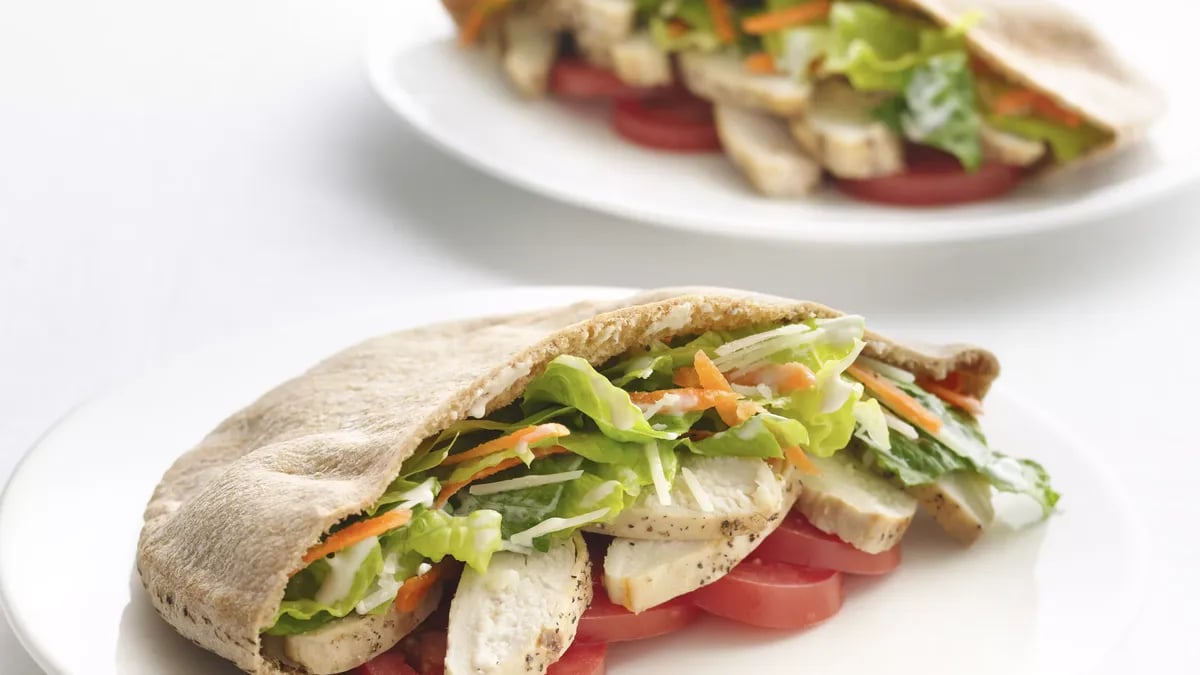 Skinny Chicken Caesar Pitas