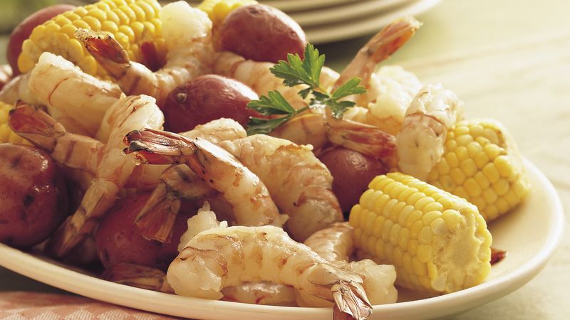 Shrimp, Sweet Corn and New Potato Boil Recipe - BettyCrocker.com