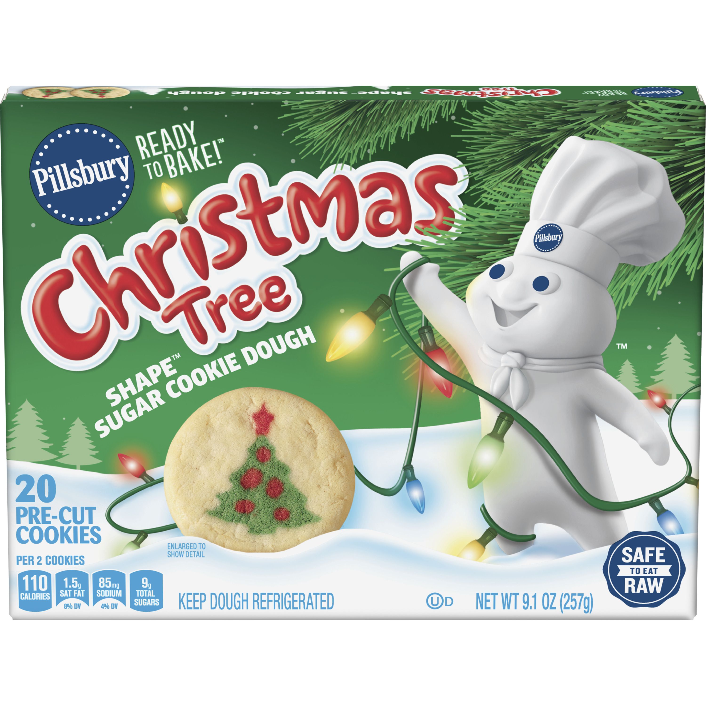 Pillsbury™ Shape™ Christmas Tree Sugar Cookie Dough - Front