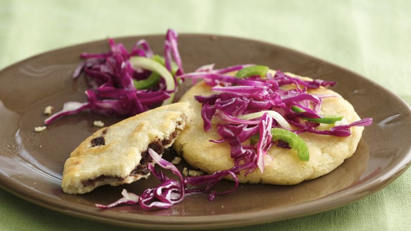 Salvadorean Pupusas with Pickled Cabbage