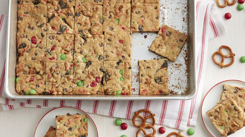 Loaded Chocolate Chip Cookie Christmas Bars