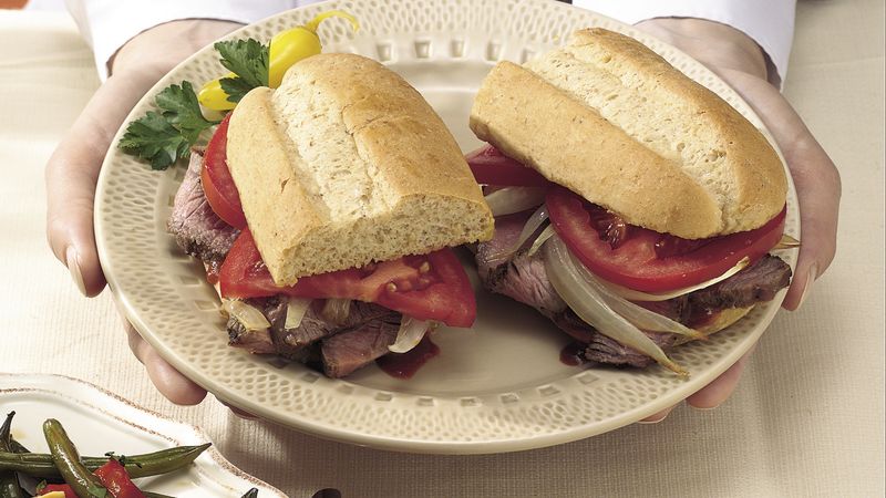 Grilled Steak and Onion Sandwiches