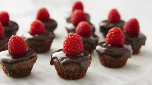 Ganache-Topped Brownie Bites