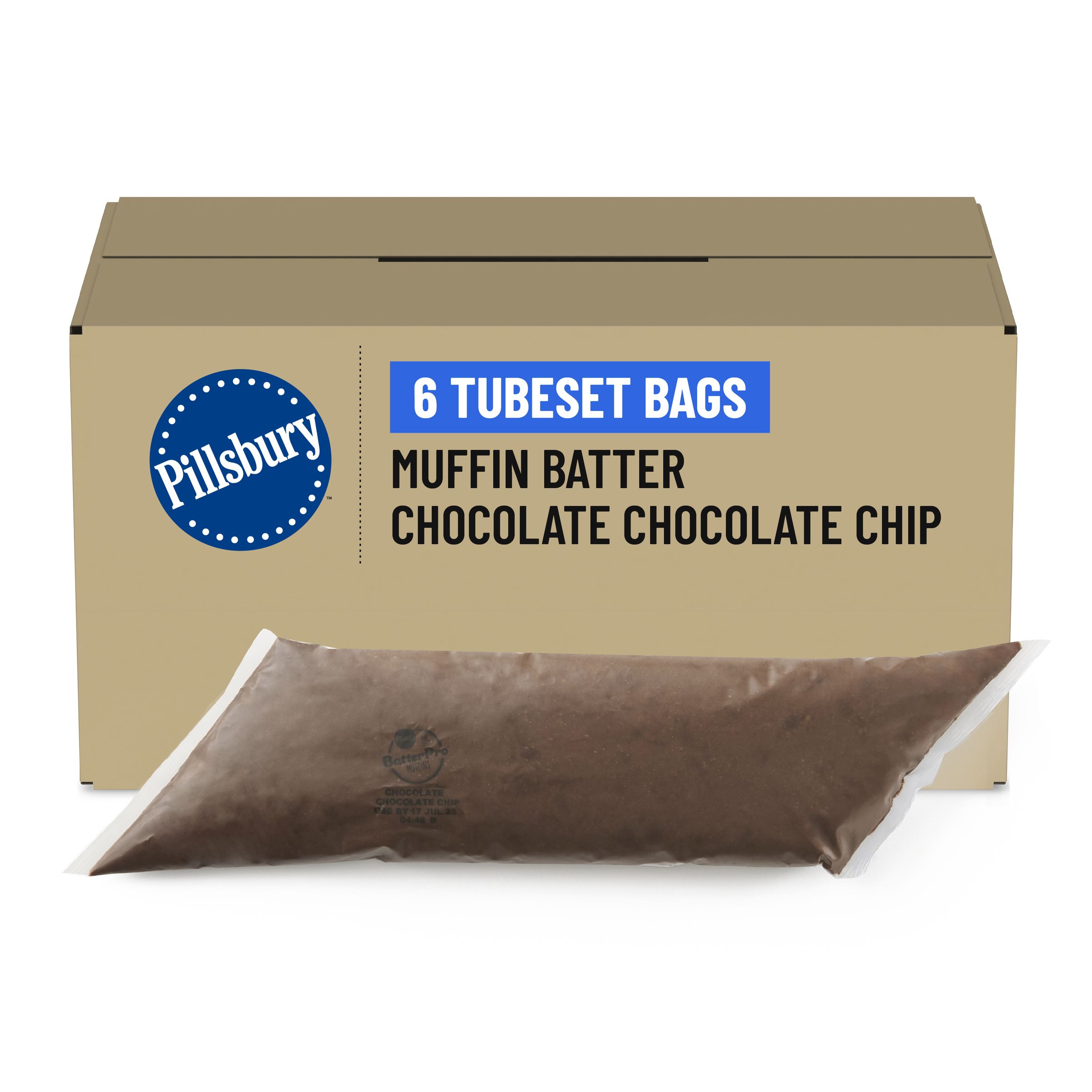  Case Optimized Hero Pillsbury BatterPro Frozen Muffin Batter TubeSet Choc Choc Chip 6/3 LB