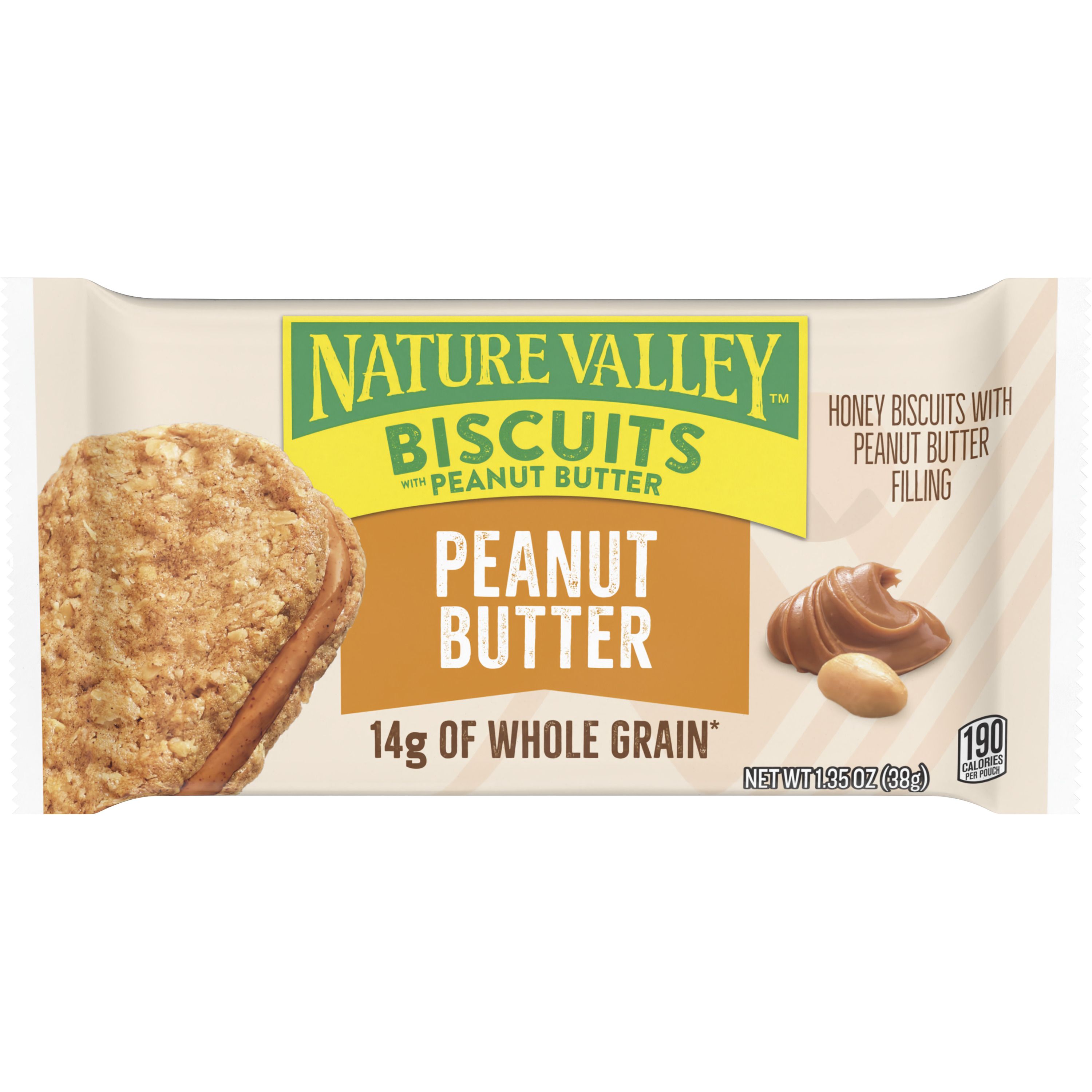 Front - 3D Nature Valley(TM) Biscuits Peanut Butter (16 ct) 1.35 oz