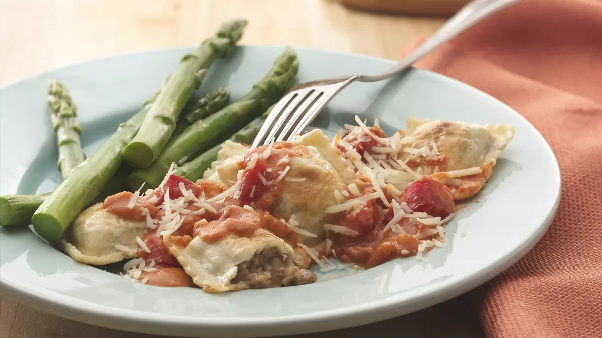 Pan-Fried Ravioli in Vodka Sauce