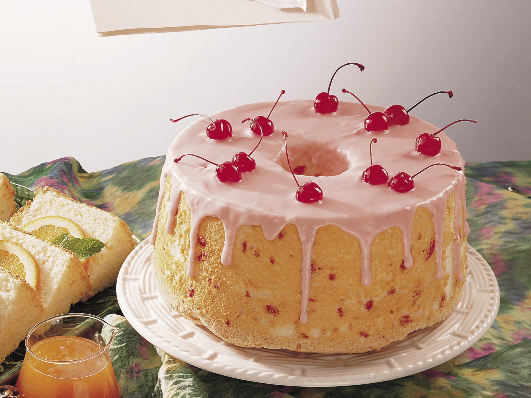 White Cake with Maraschino Cherry Frosting - Spicy Southern Kitchen