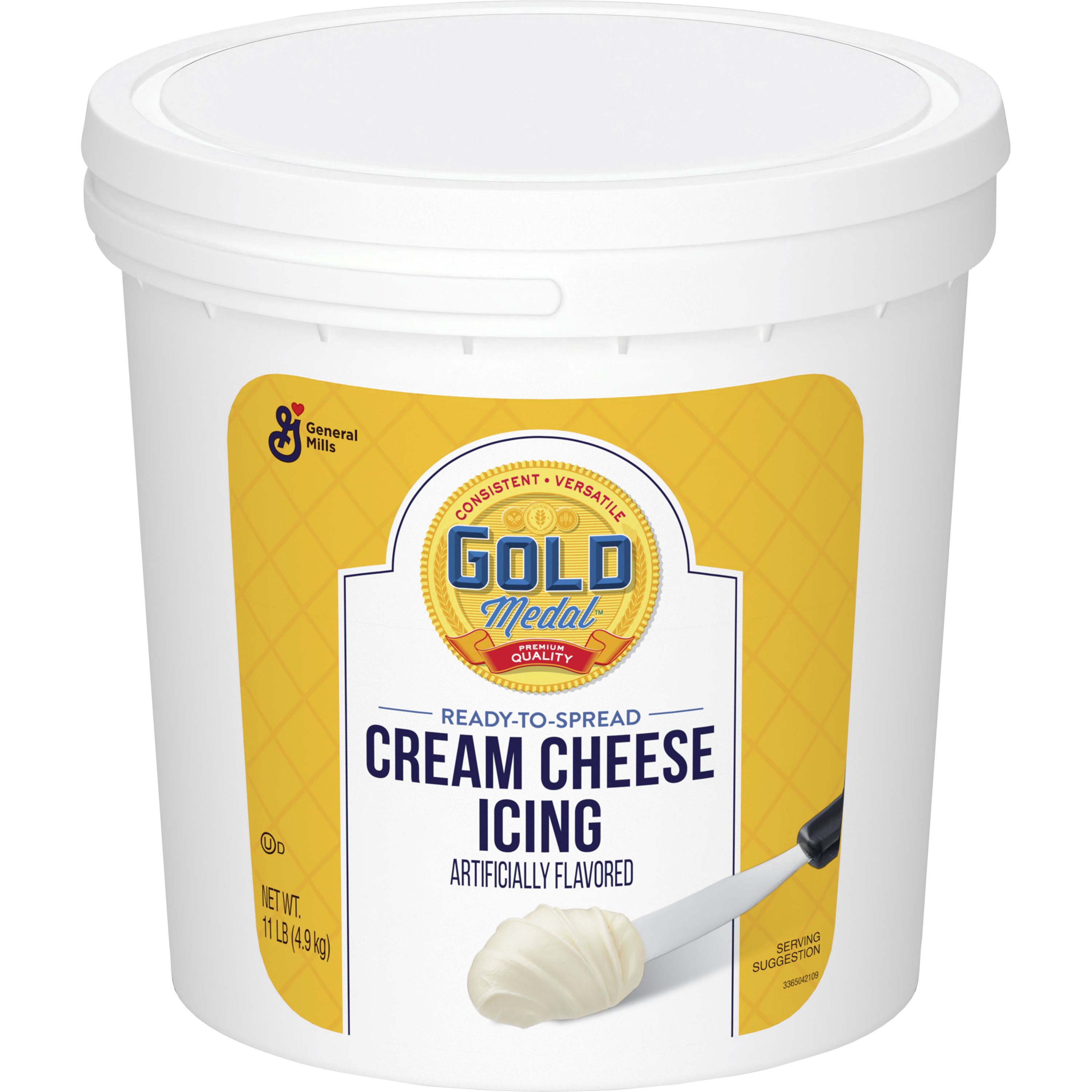 Front - 3D Gold Medal Ready-to-Spread Icing Bulk Tub Cream Cheese 2/11 LB