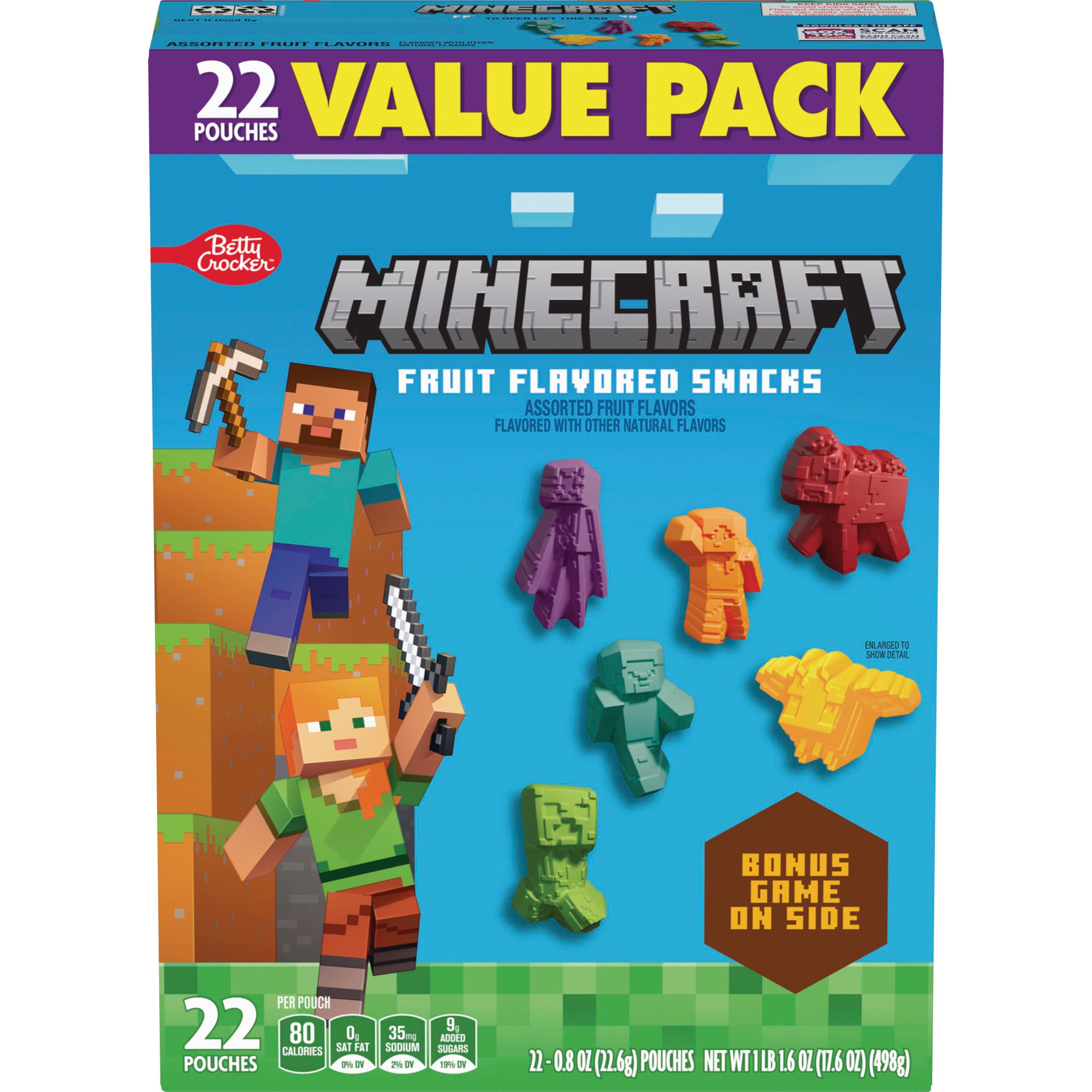 Betty Crocker™ Fruit Flavored Snacks Minecraft 22CT - Front