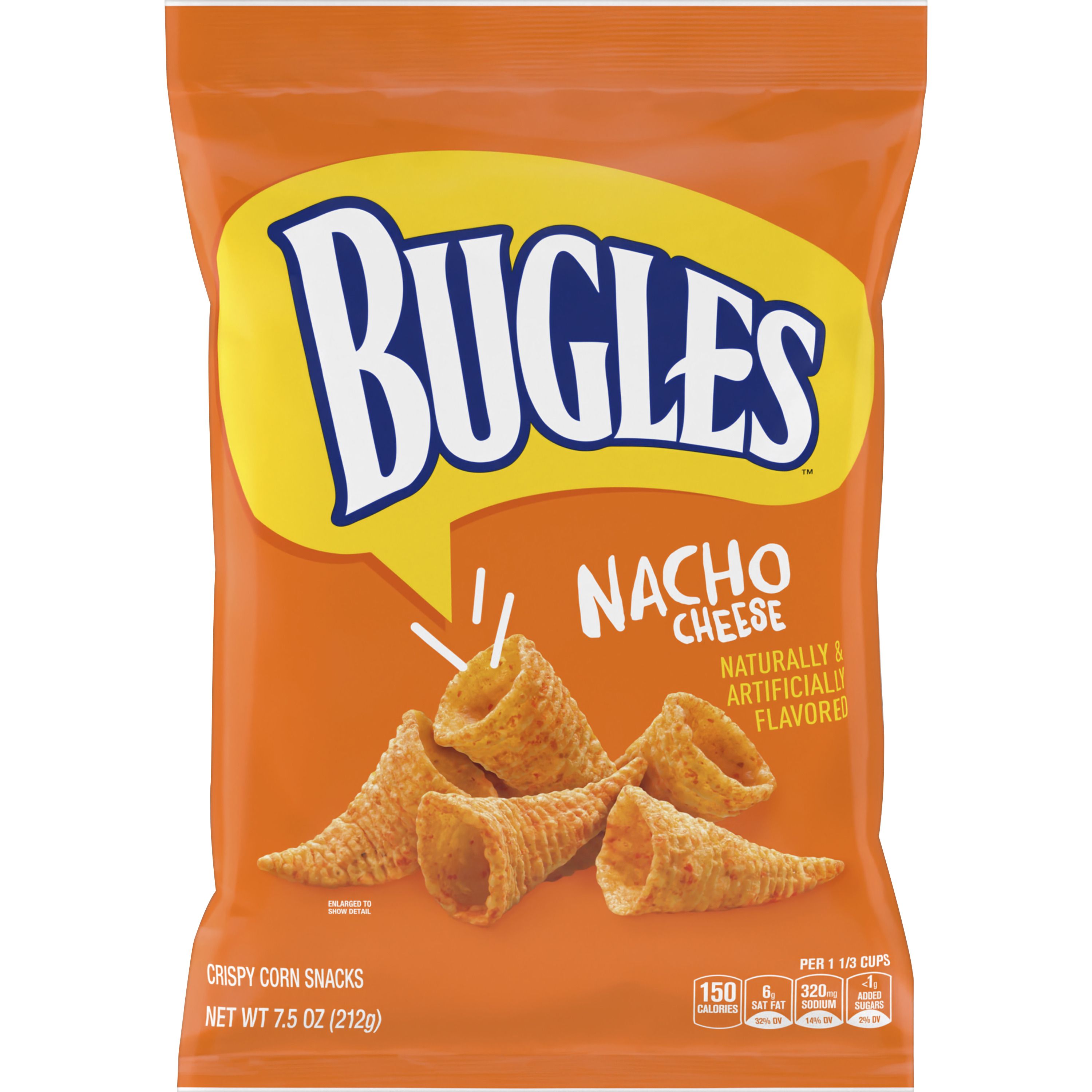 Front - 3D Bugles Salty Snack Bag Nacho Cheese 8/7.5 OZ