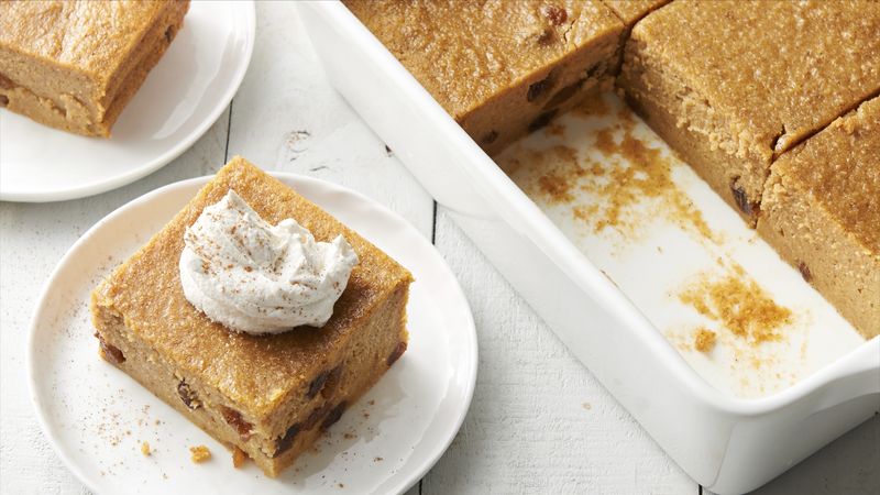 Pumpkin Bread Pudding with Ginger Cream