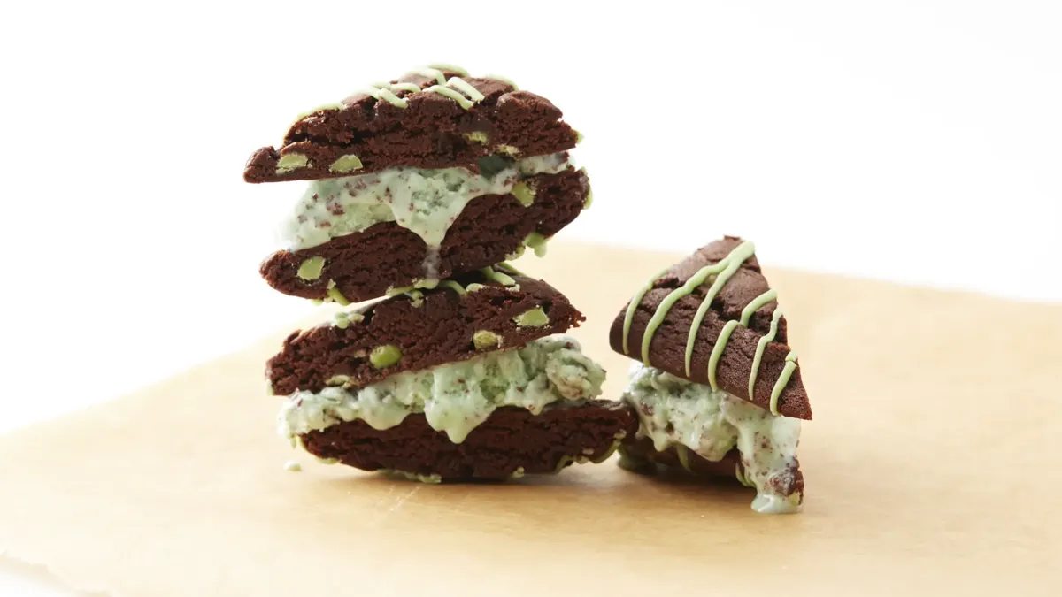 Mint Chocolate Chip Ice Cream Sandwich 