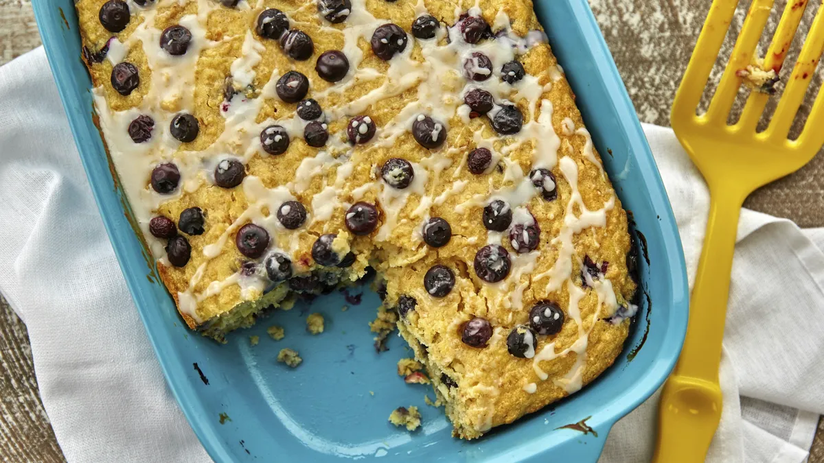 Lemon Blueberry Cake-Mix Baked Oatmeal