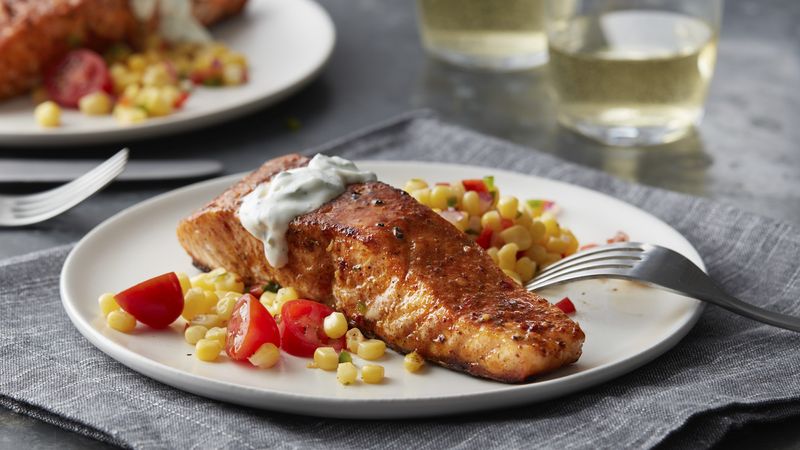 Southwest Salmon with Cilantro-Lime Sauce (Cooking for 2)