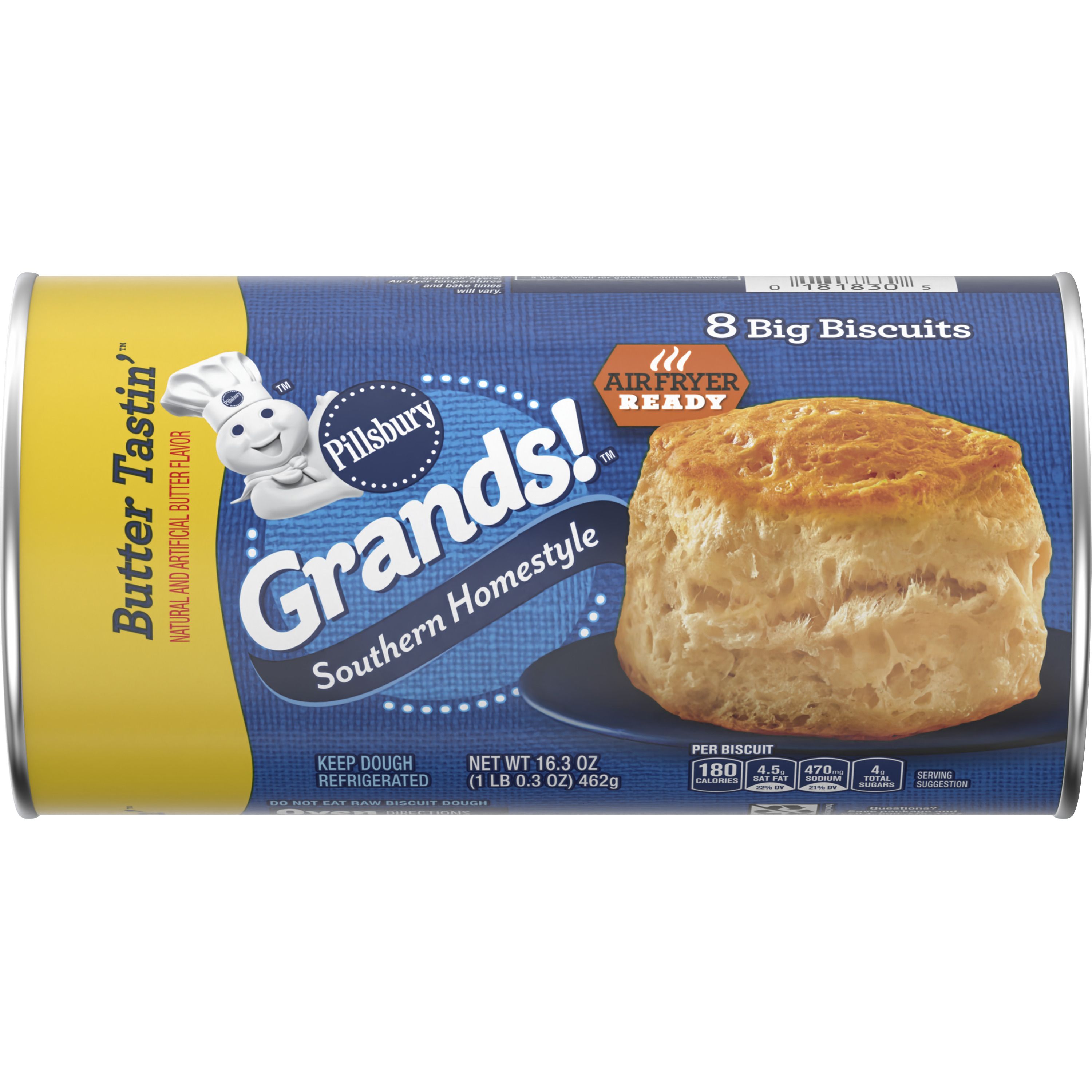 Pillsbury Grands! Southern Homestyle Butter Tastin' Biscuit Dough, 8 ct., 16.3 oz. - Front