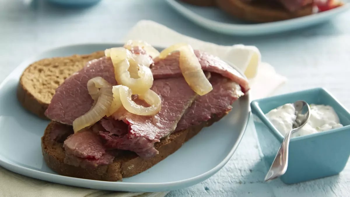 Slow-Cooker Corned Beef Brisket with Horseradish Sour Cream