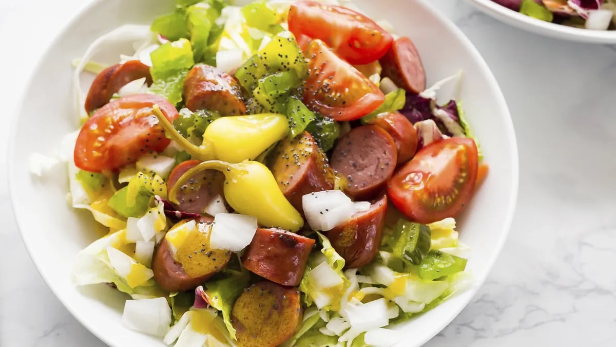 Chicago-Style Hot Dog Salad