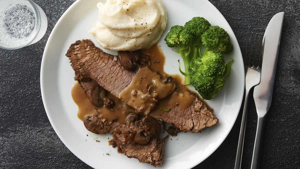 Slow-Cooker Smothered Beef Brisket