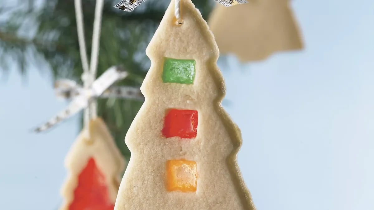 Stained-Glass Christmas Tree Cookies