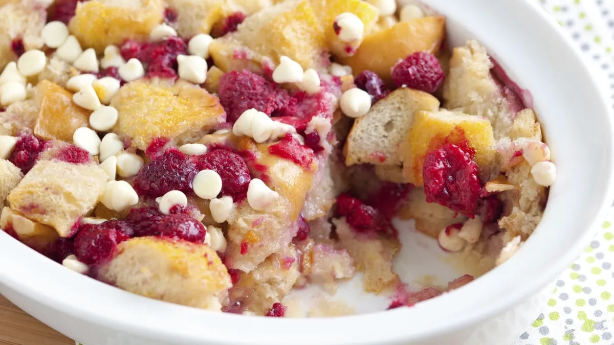 Raspberry-White Chocolate Bread Pudding