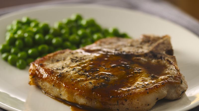 Panfried Pork Chops with Cider Sauce
