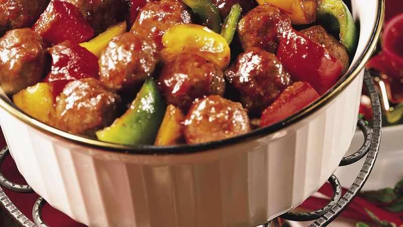 Sweet and Zesty Meatballs with Pepper Sauce Recipe - Pillsbury.com