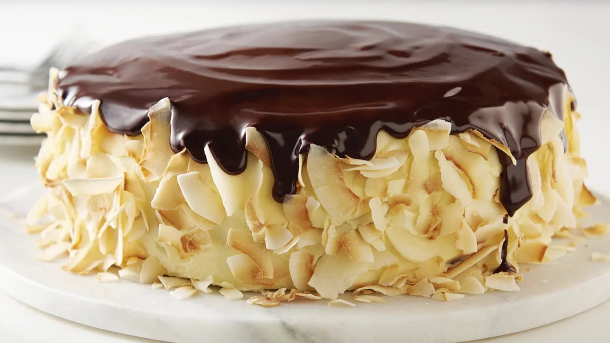 Coconut-Macaroon Chocolate Layer Cake