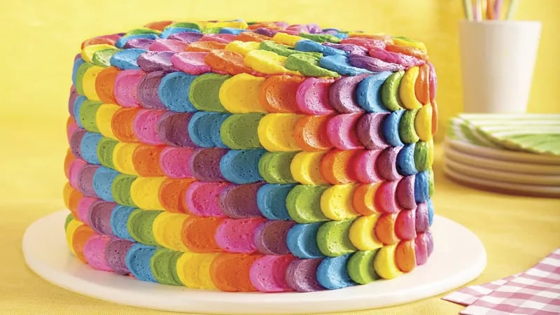 Rainbow Petal Cake