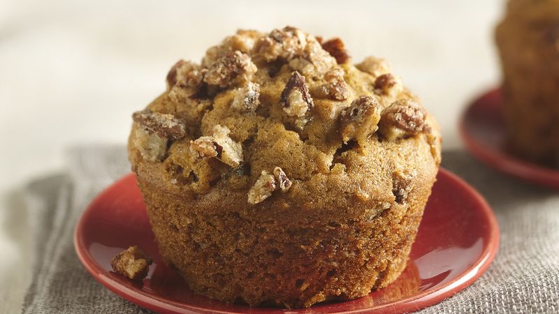 Double-Ginger Pumpkin Muffins with Sweet Candied Pecans