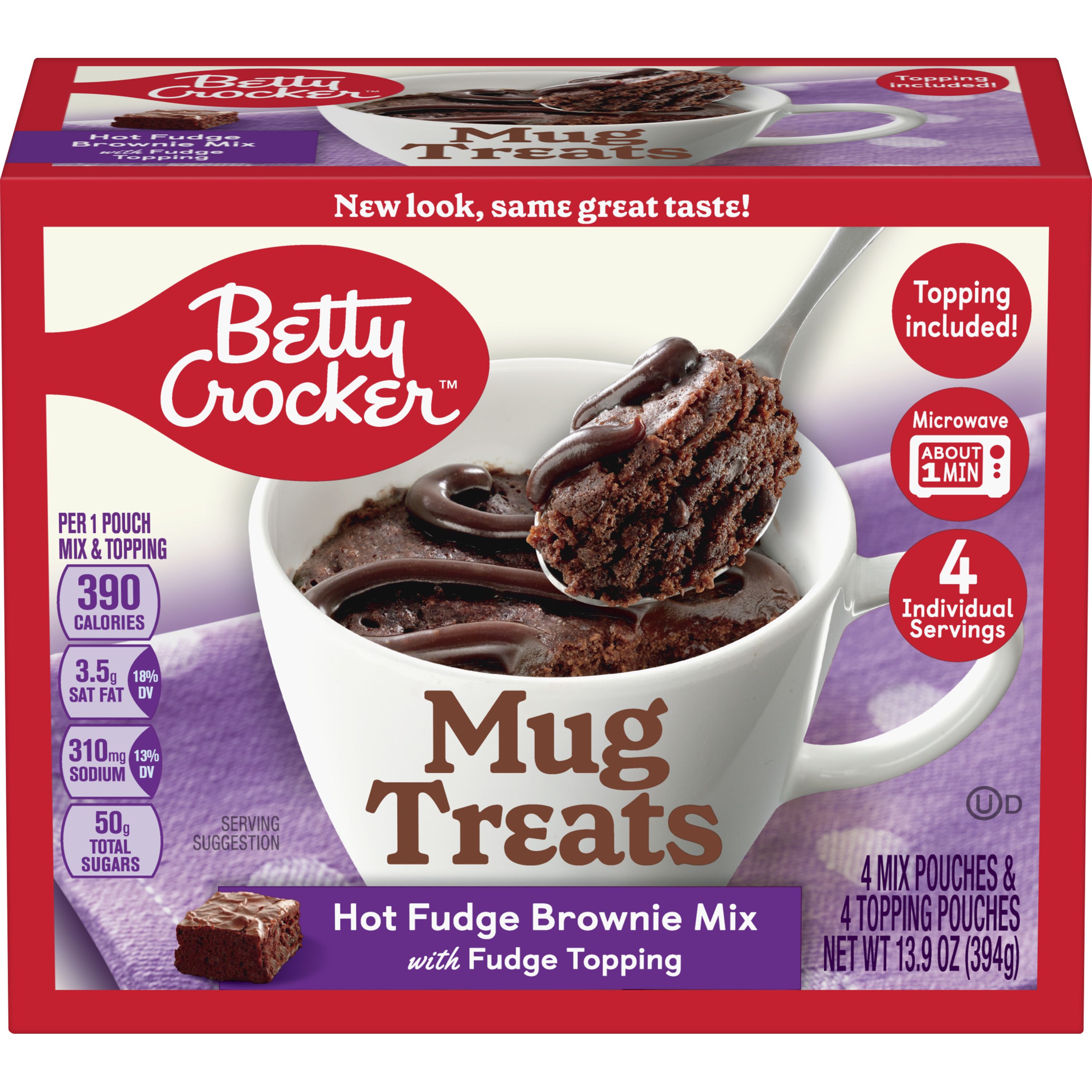 Betty Crocker™ Hot Fudge Brownie Mix Mug Treats with Fudge Topping - Front