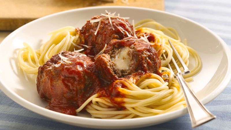 Cheese Stuffed Meatballs and Spaghetti | Progresso