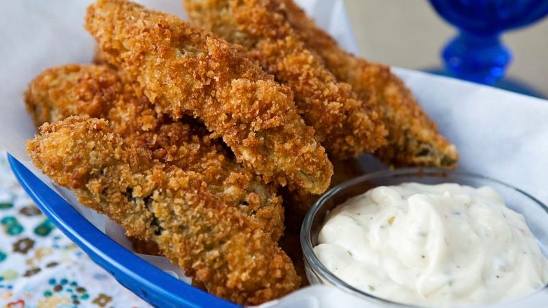 Fried Panko-Dipped Pickle Spears