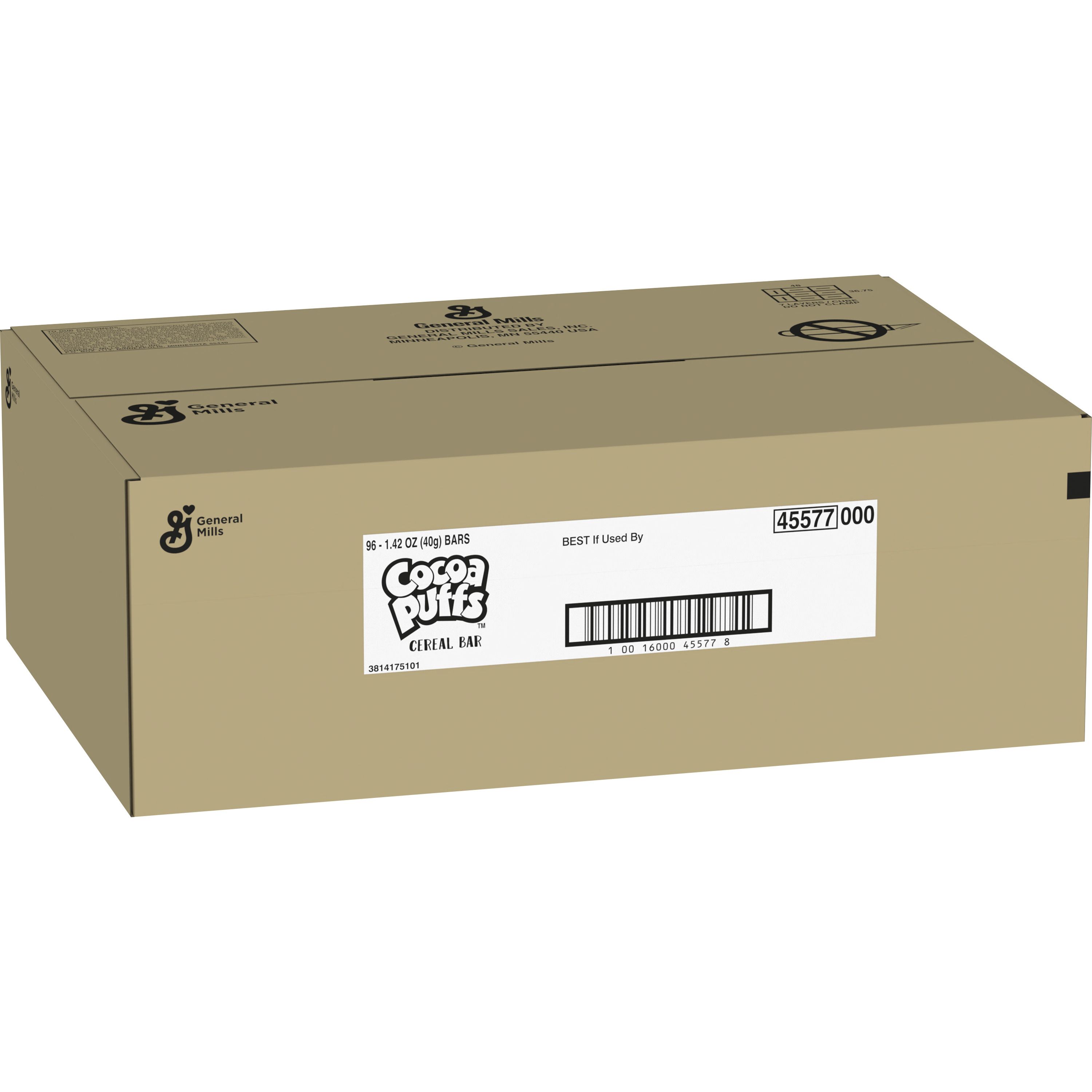 Case - Left Front 3D Cocoa Puffs Cereal Bars Single Serve Pouch 96/1.42 OZ