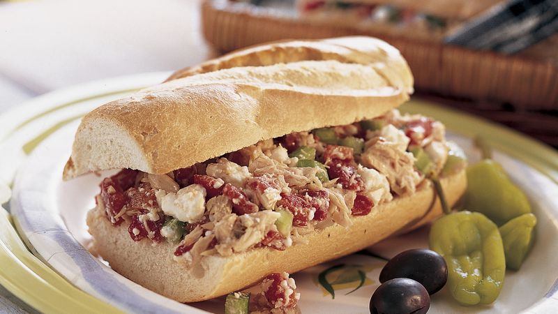 Greek-Style Tuna Salad Sandwiches Recipe - BettyCrocker.com