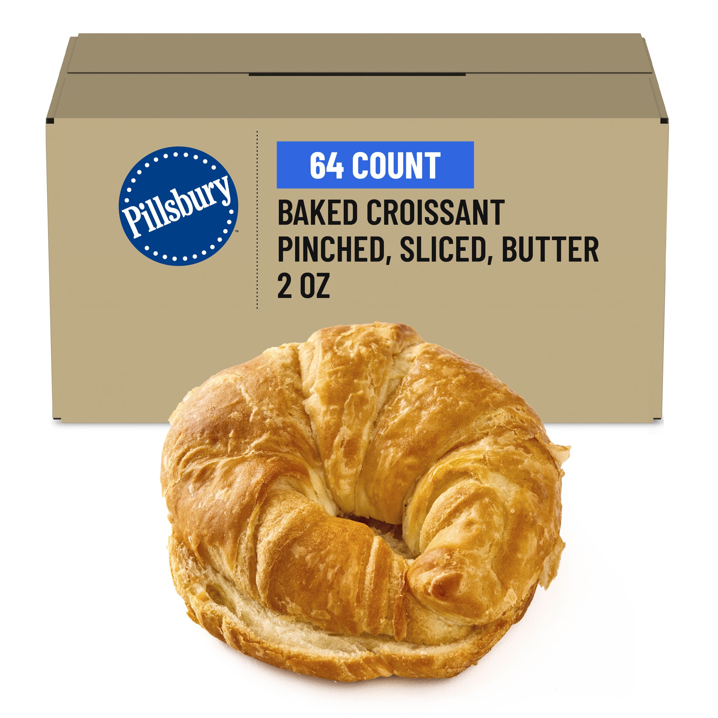  Case Optimized Hero Pillsbury Frozen Baked Croissant Bulk Pinched Sliced Butter 64/2 OZ